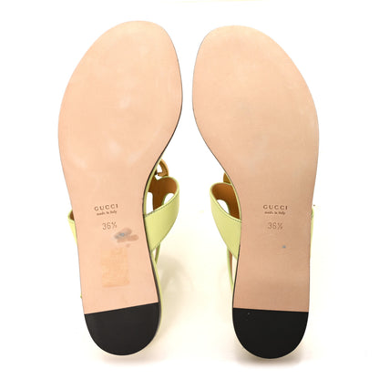 Gucci Calfskin Double G Thong Flat Sandals 36.5 Pistachio Green 6 of 9