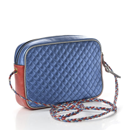 Gucci Laminated Nappa Trapuntata Small Zumi Shoulder Bag Rosso Marine Argento 3 of 10