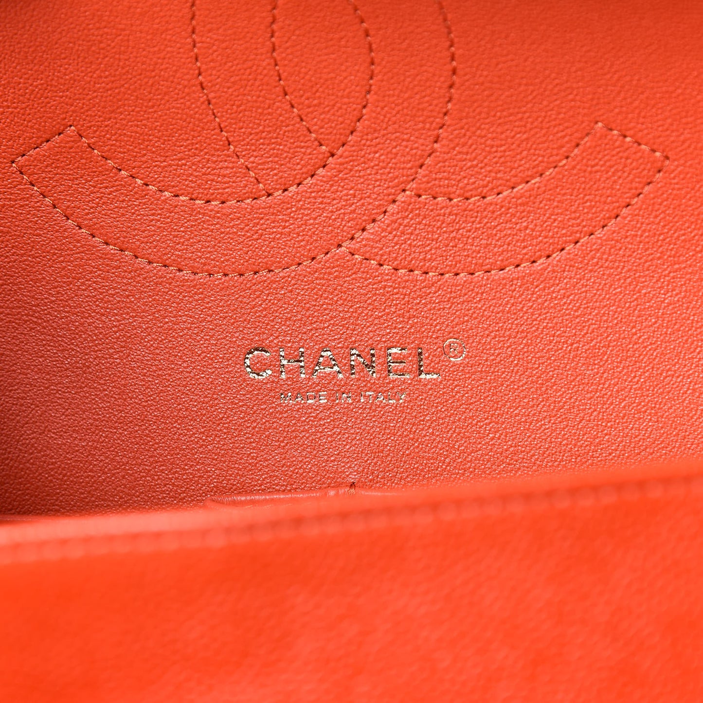 Pearly Caviar Quilted Jumbo Double Flap Orange