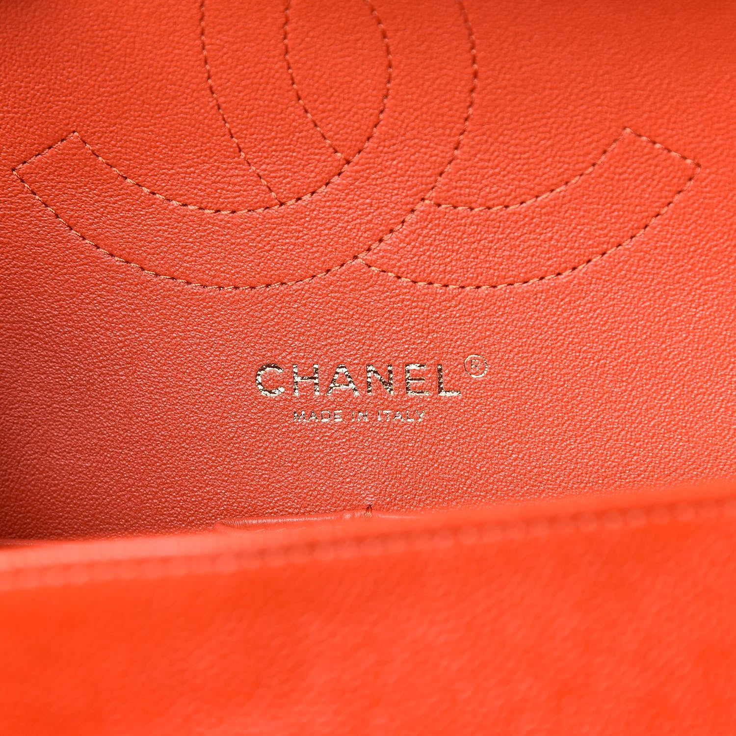 Chanel Pearly Caviar Quilted Jumbo Double Flap Orange 8 of 12