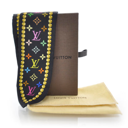 Louis Vuitton Silk Monogram Multicolor Bijou Bandeau Black 4 of 4