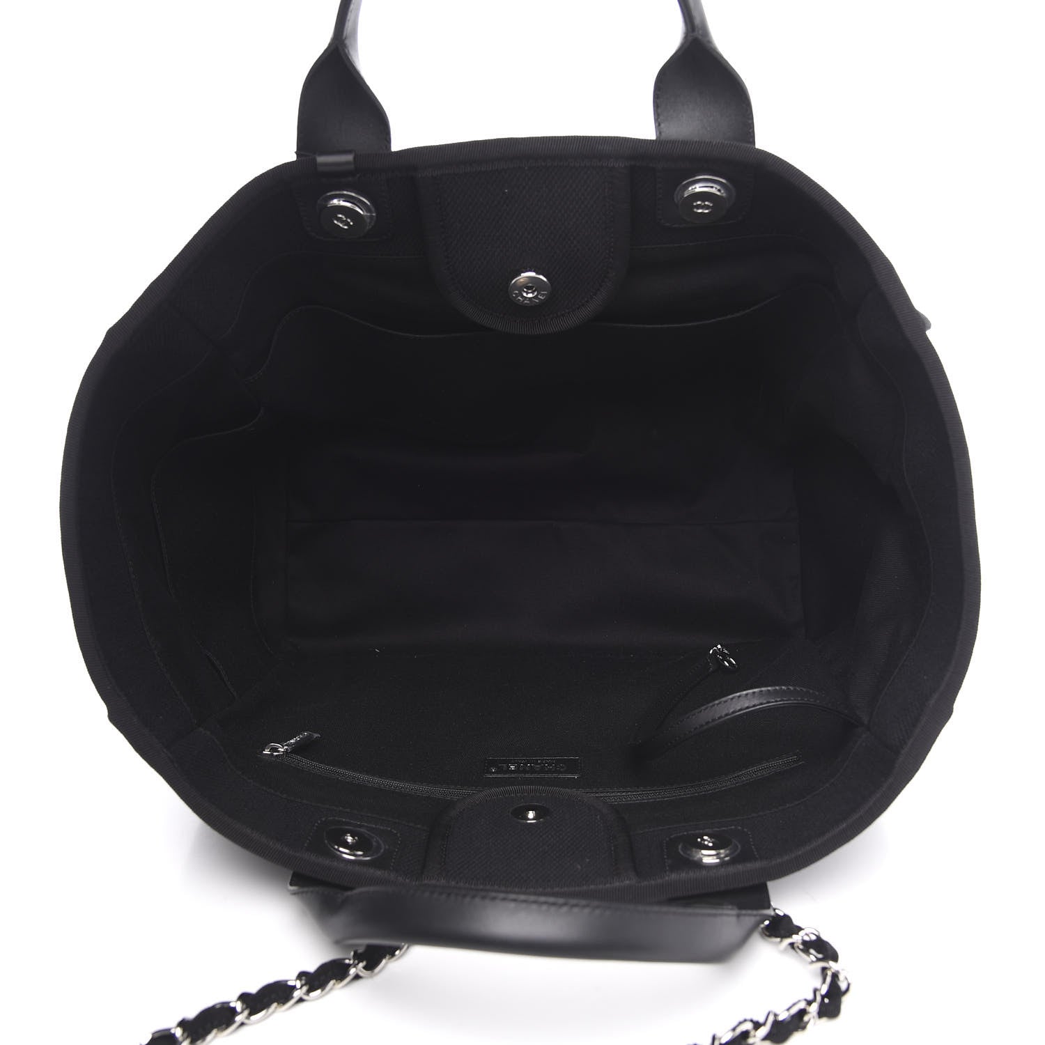 Chanel Canvas Pearl Medium Deauville Tote Black 5 of 11
