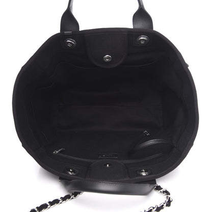 Chanel Canvas Pearl Medium Deauville Tote Black 5 of 11