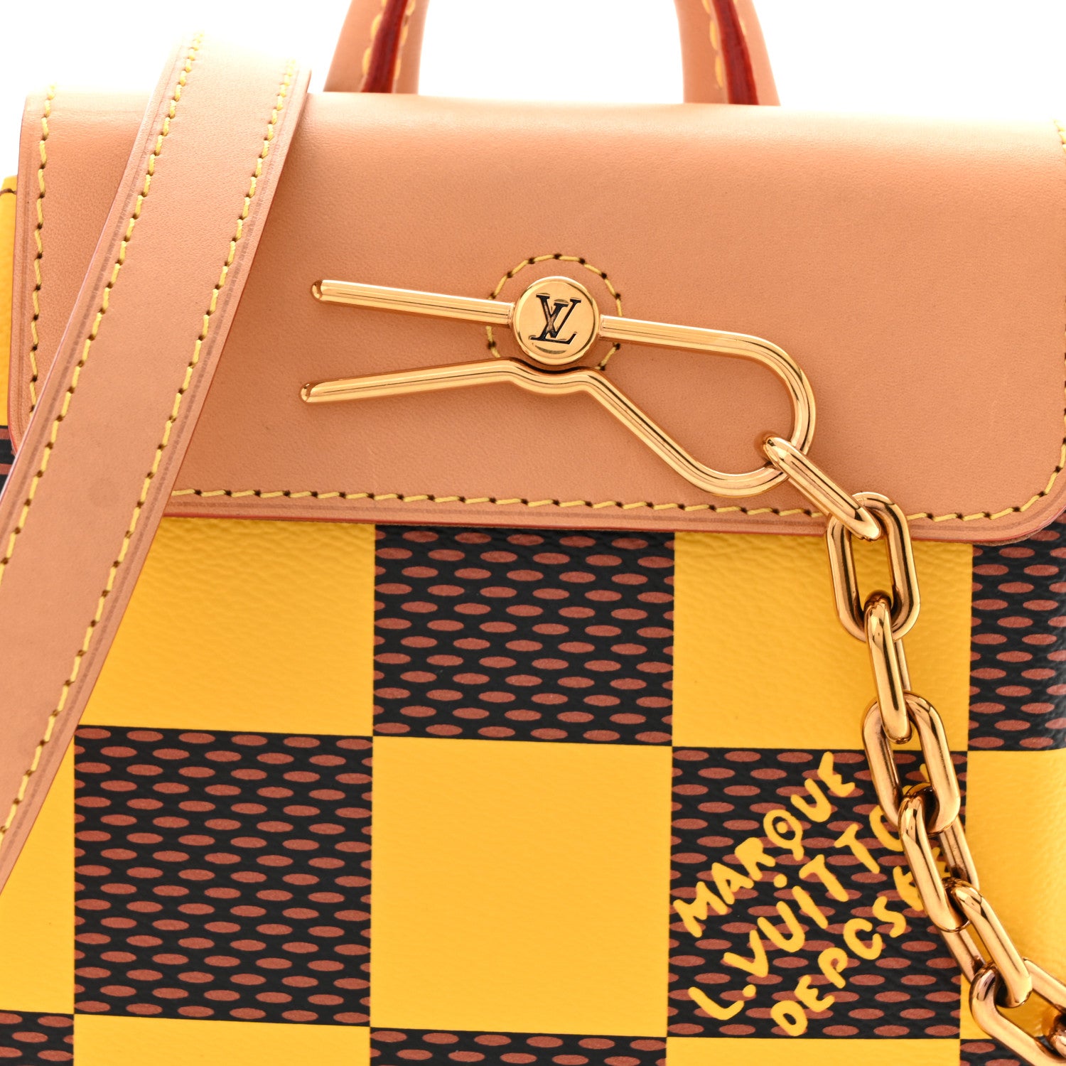 Louis Vuitton Damier Pop Nano Steamer Yellow 7 of 10