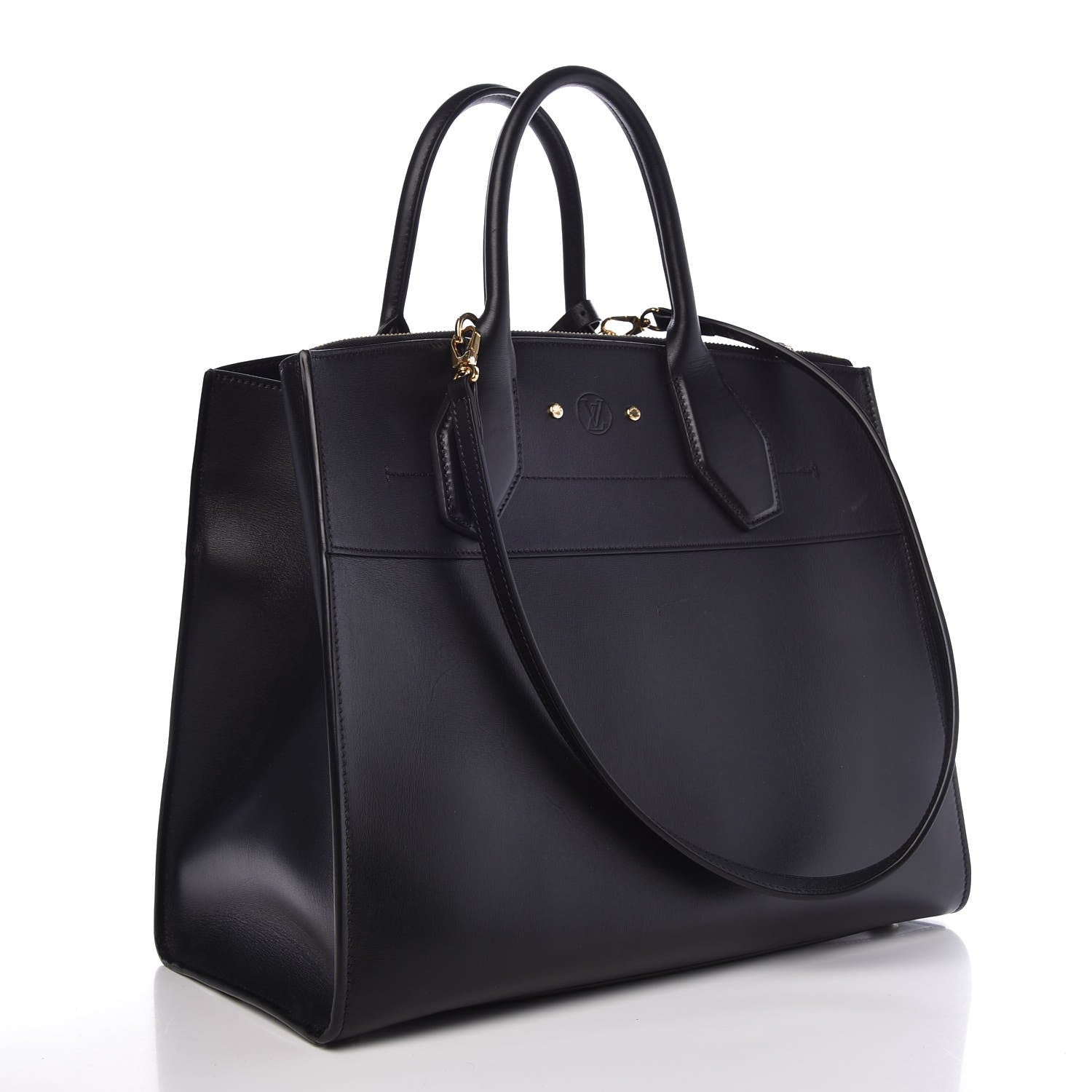 Louis Vuitton Calfskin City Steamer MM Black 3 of 8
