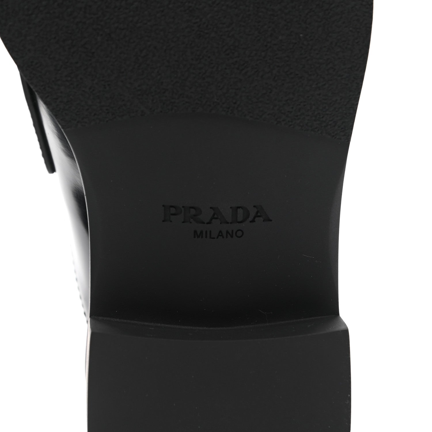 Prada Spazzolato Triangle 40mm Loafer Mules 38 Black 6 of 10