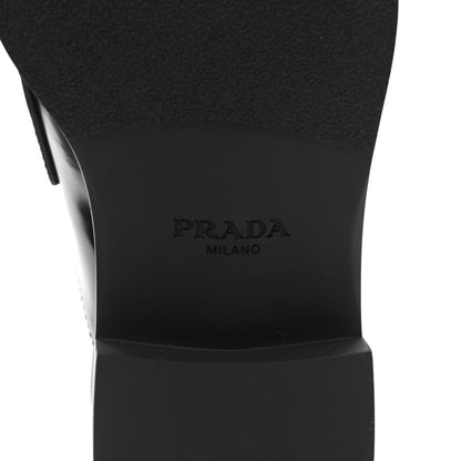 Prada Spazzolato Triangle 40mm Loafer Mules 38 Black 6 of 10