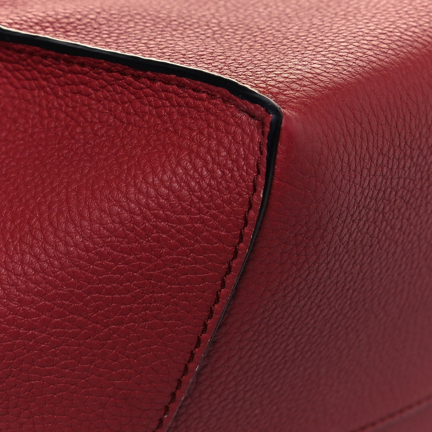 Soft Grained Calfskin Medium Cushion Tote Merlot