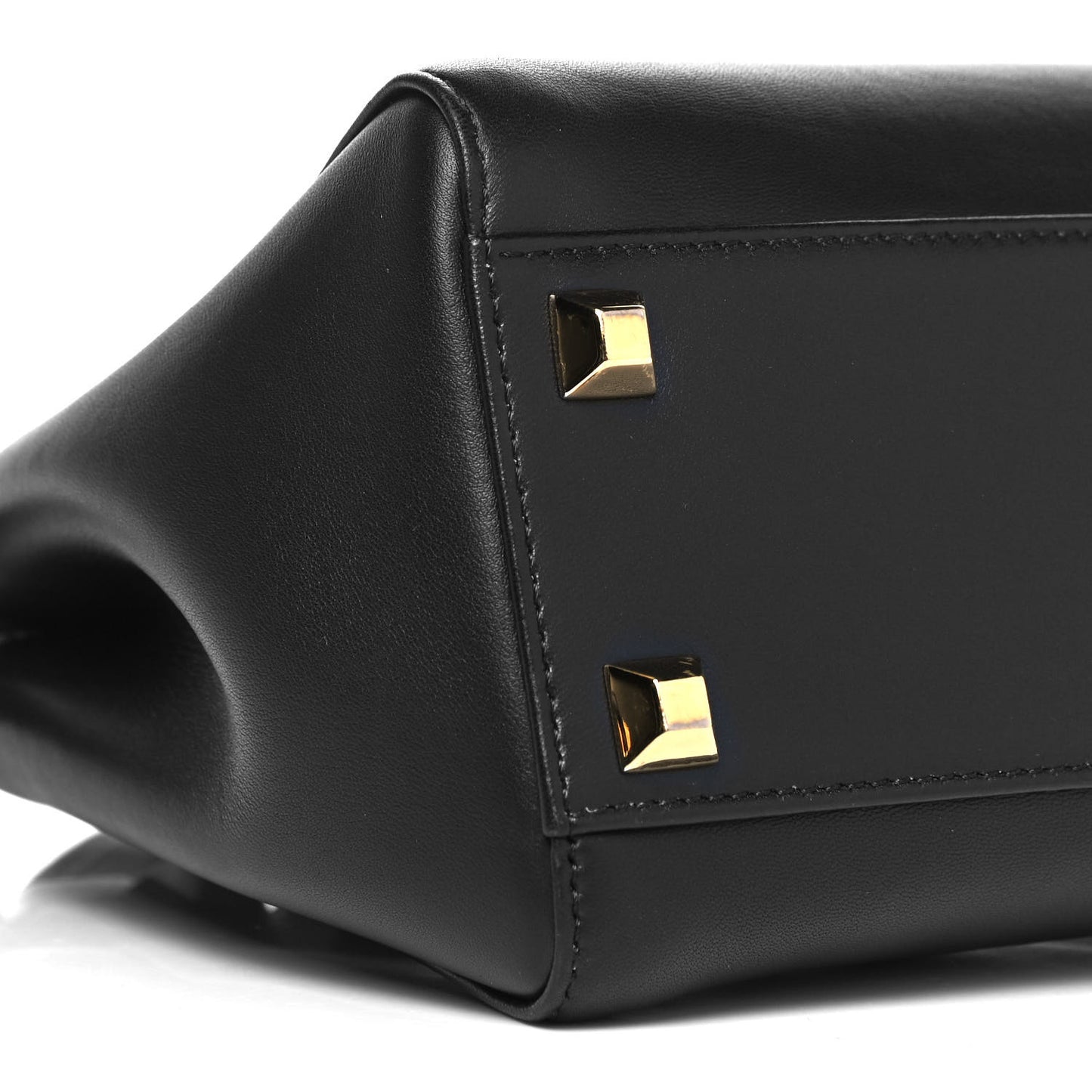 Nappa Studded Mini Peekaboo Iconic Satchel Black