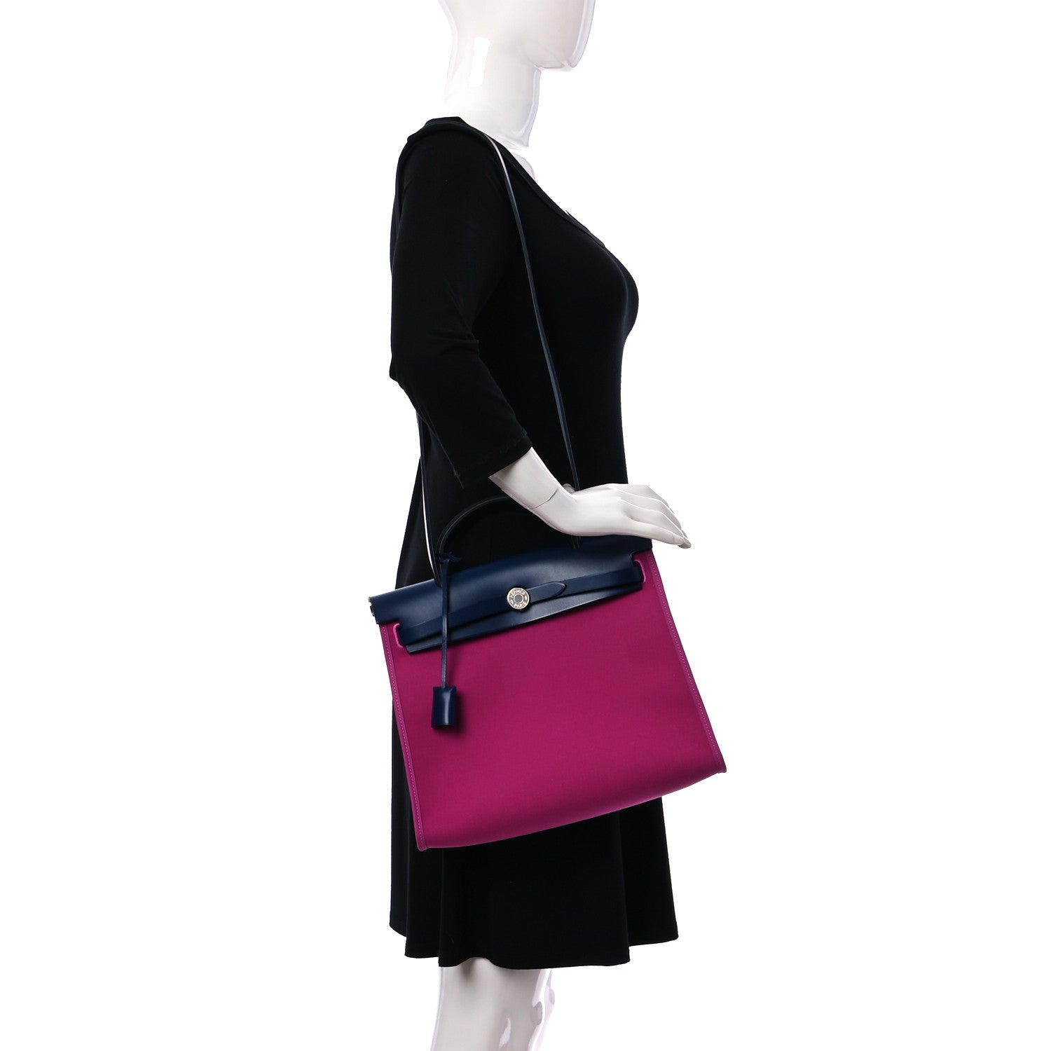 Hermes Vache Hunter Toile Officier Herbag Zip 31 PM Magnolia Bleu Saphir 2 of 11