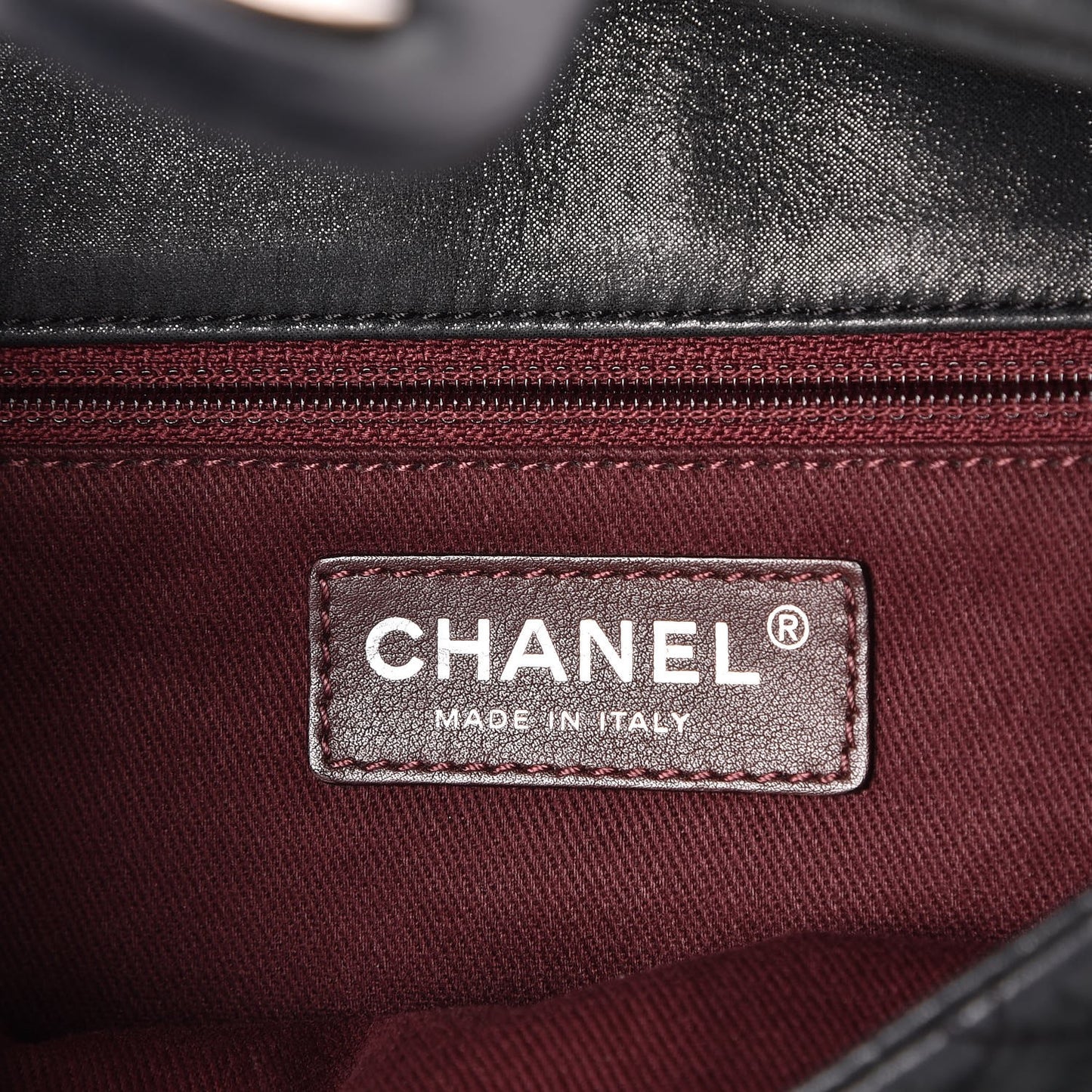 Iridescent Calfskin Medium In The Mix Flap Black