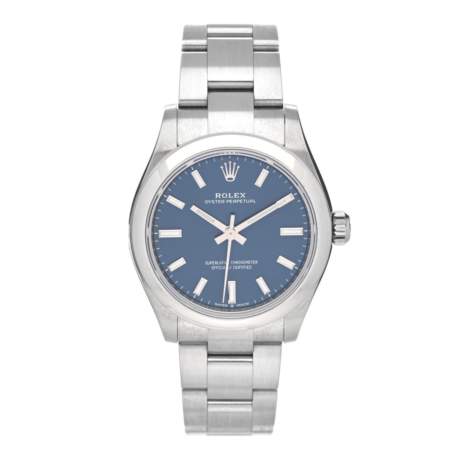 Rolex Stainless Steel 31mm Oyster Perpetual Watch Bright Blue 277200 1 of 6