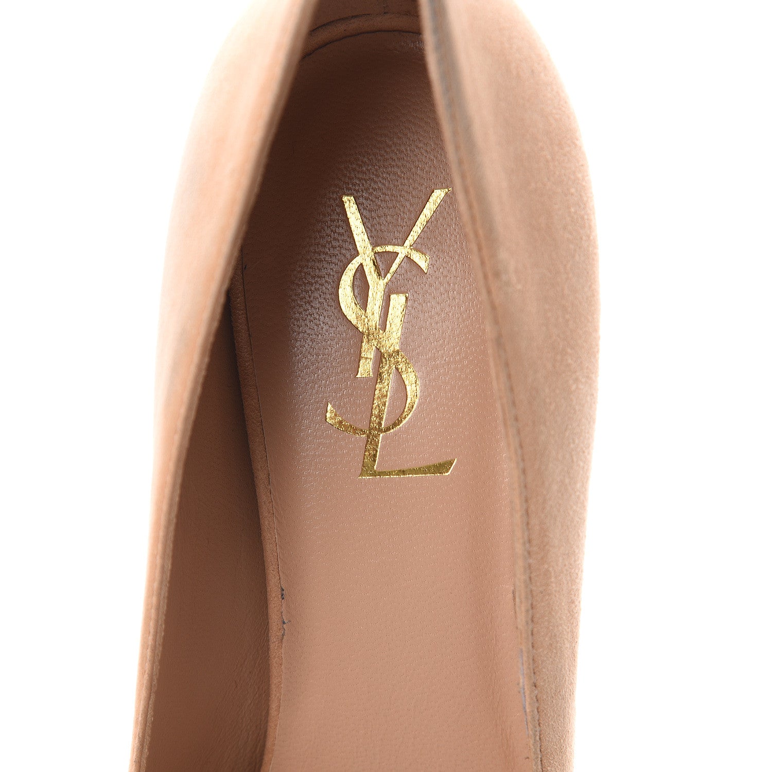 Saint Laurent Suede Patent Leather Tribtoo 80 Cap Toe Pumps 38.5 Nude 6 of 11