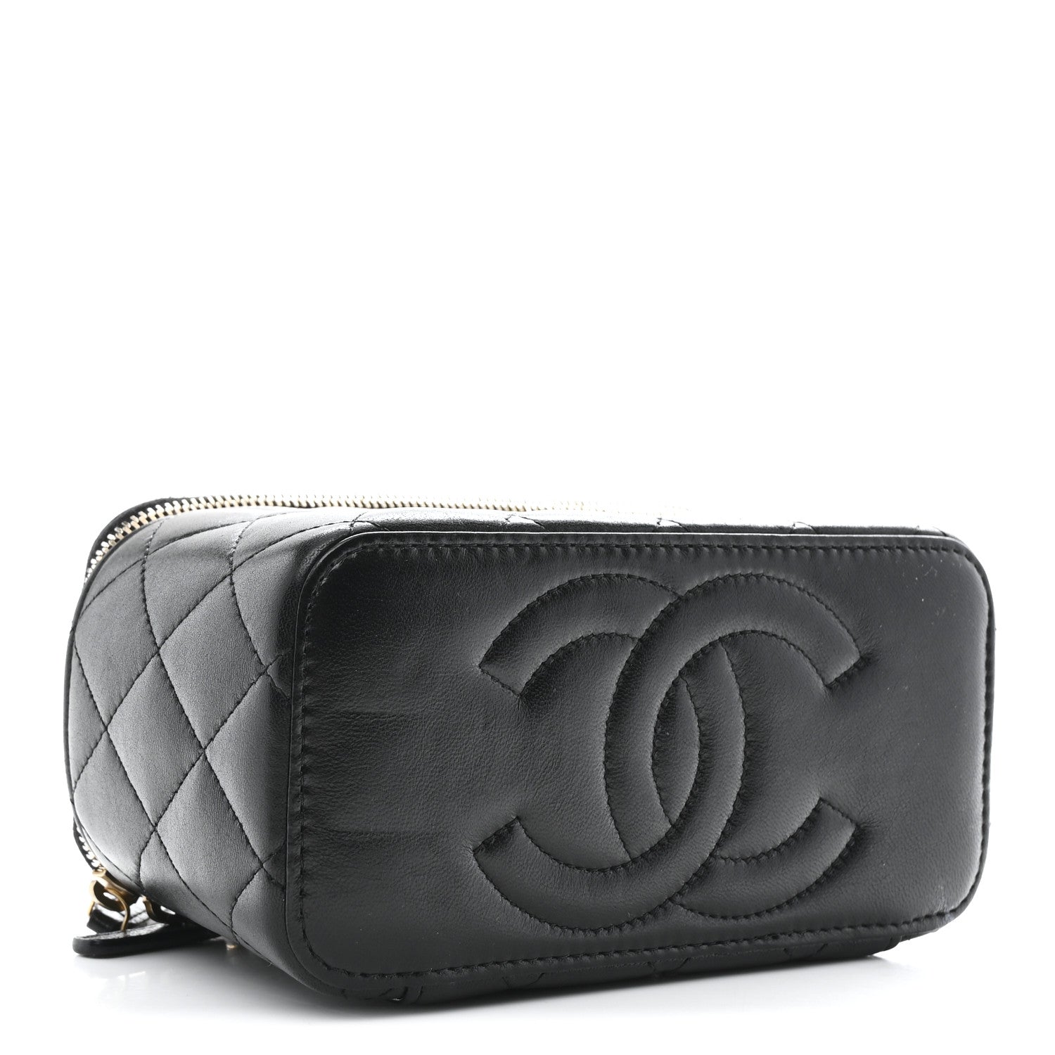 Chanel Lambskin Quilted Small CC Dynasty Vanity Case With Chain Black 4 of 10
