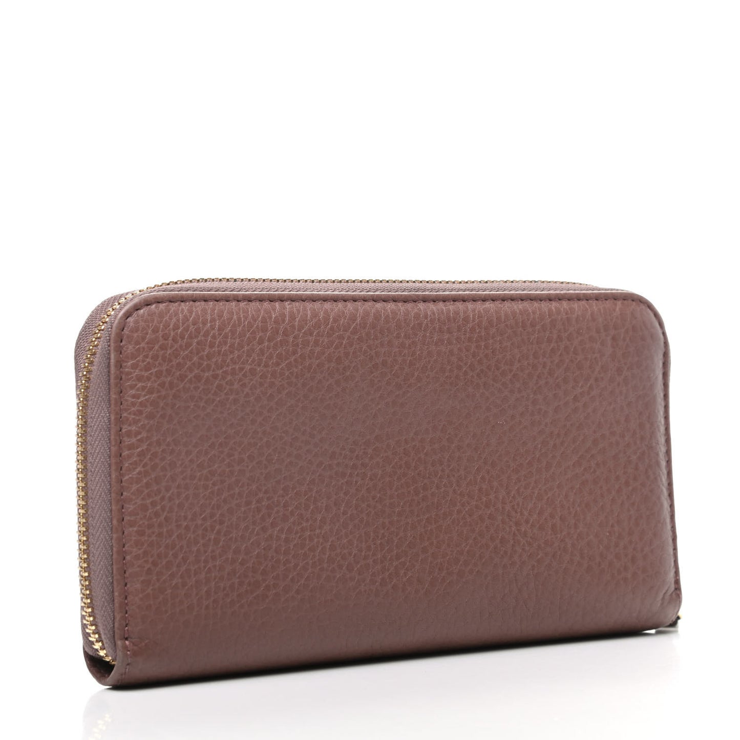 Dollar Calfskin Zip Around Wallet Rosy Phard