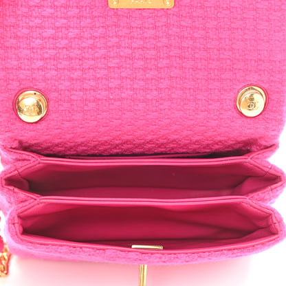 Chanel Cashmere Tweed Quilted Mini Bijoux Flap Fuchsia 5 of 12