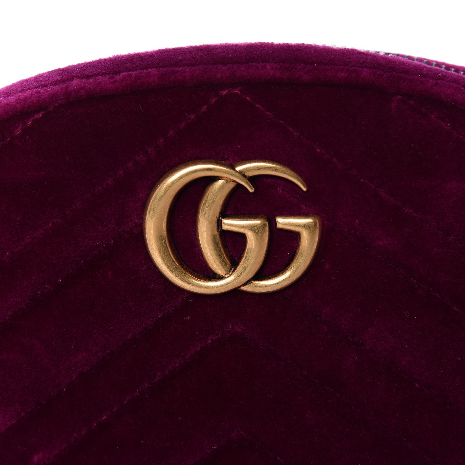 Gucci Velvet Matelasse GG Marmont Belt Bag 85 34 Fuchsia Violet Cyclamen 11 of 11