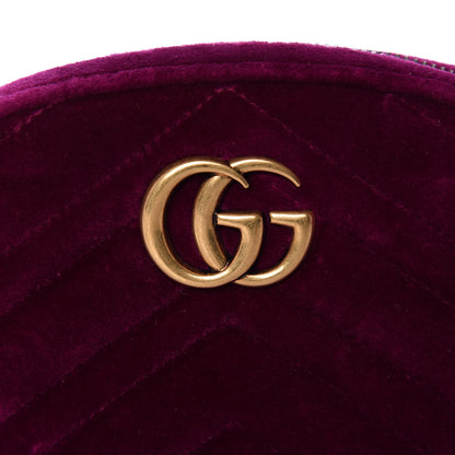 Gucci Velvet Matelasse GG Marmont Belt Bag 85 34 Fuchsia Violet Cyclamen 11 of 11