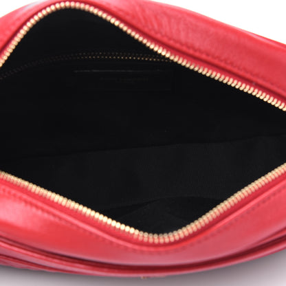 Saint Laurent Lambskin Quilted Monogram Victoire Camera Bag Rouge Eros 4 of 5