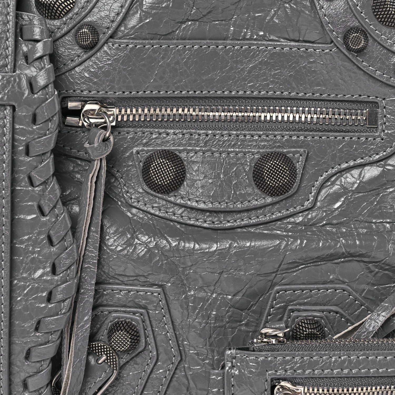 Balenciaga Agneau Arena Le Cagole Crossbody Bag Grey 9 of 11