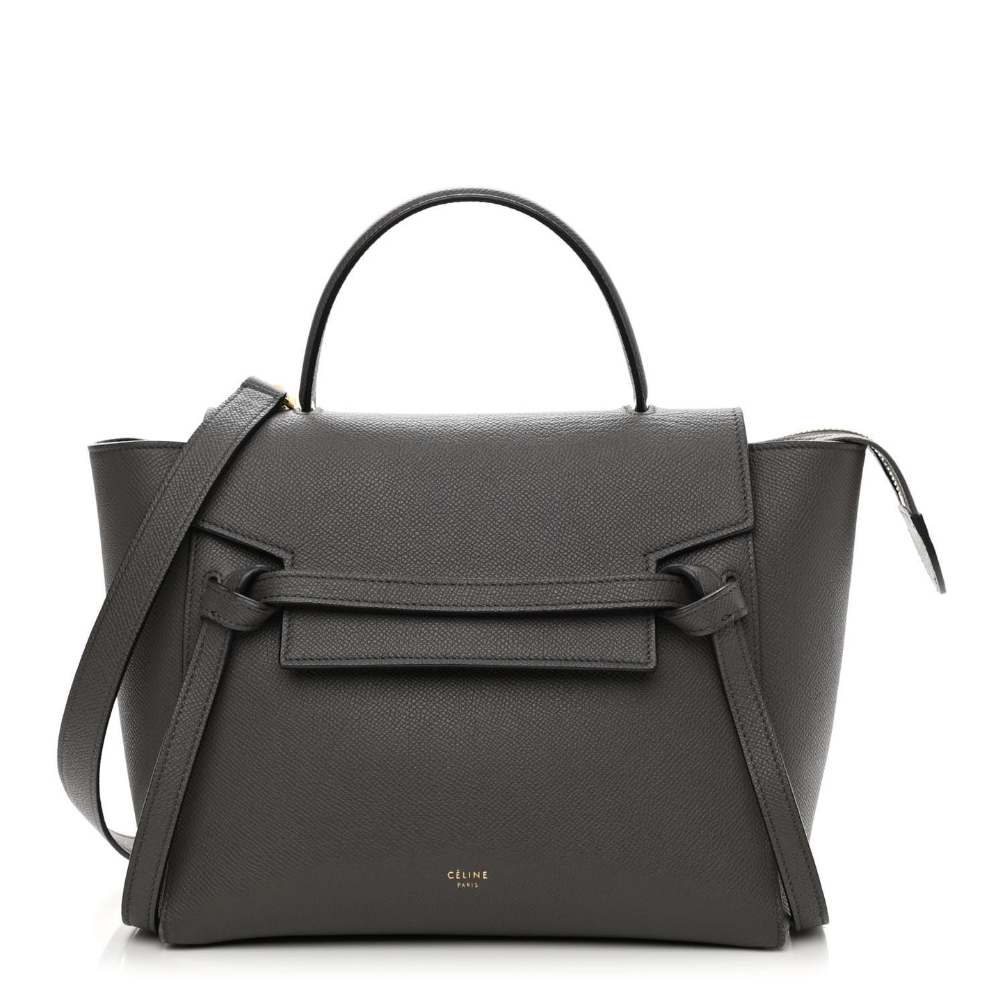 Grained Calfskin Nano Belt Bag Grey