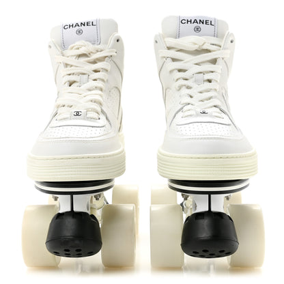 Chanel Calfskin Womens Roller Skates 39 White 3 of 9