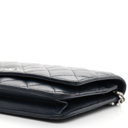 Chanel Caviar Quilted Wallet On Chain WOC Navy Blue 11 of 12