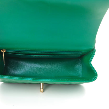 Chanel Iridescent Lambskin Quilted Mini Top Handle Rectangular Flap Green 5 of 11