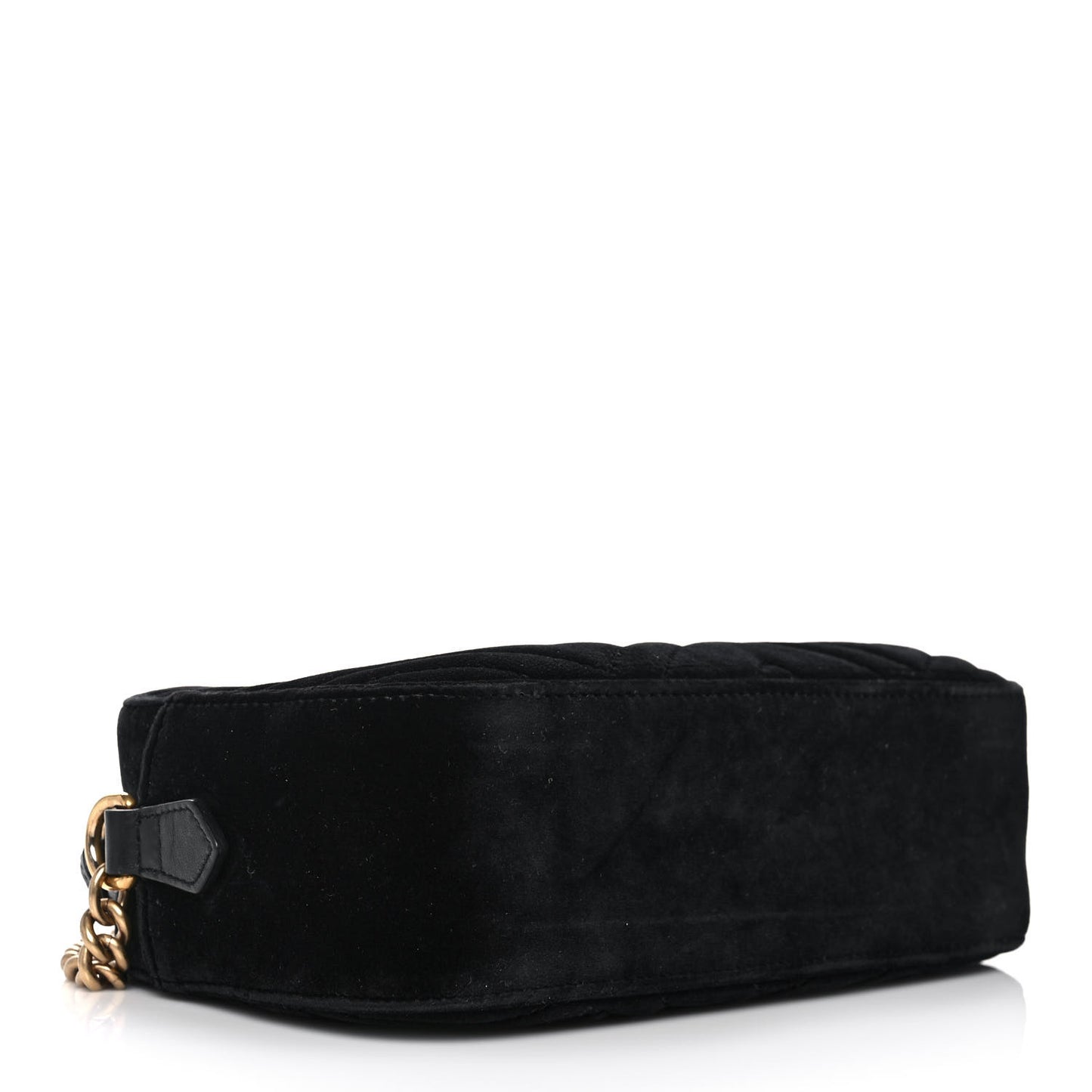 Velvet Matelasse Small GG Marmont Chain Shoulder Bag Black