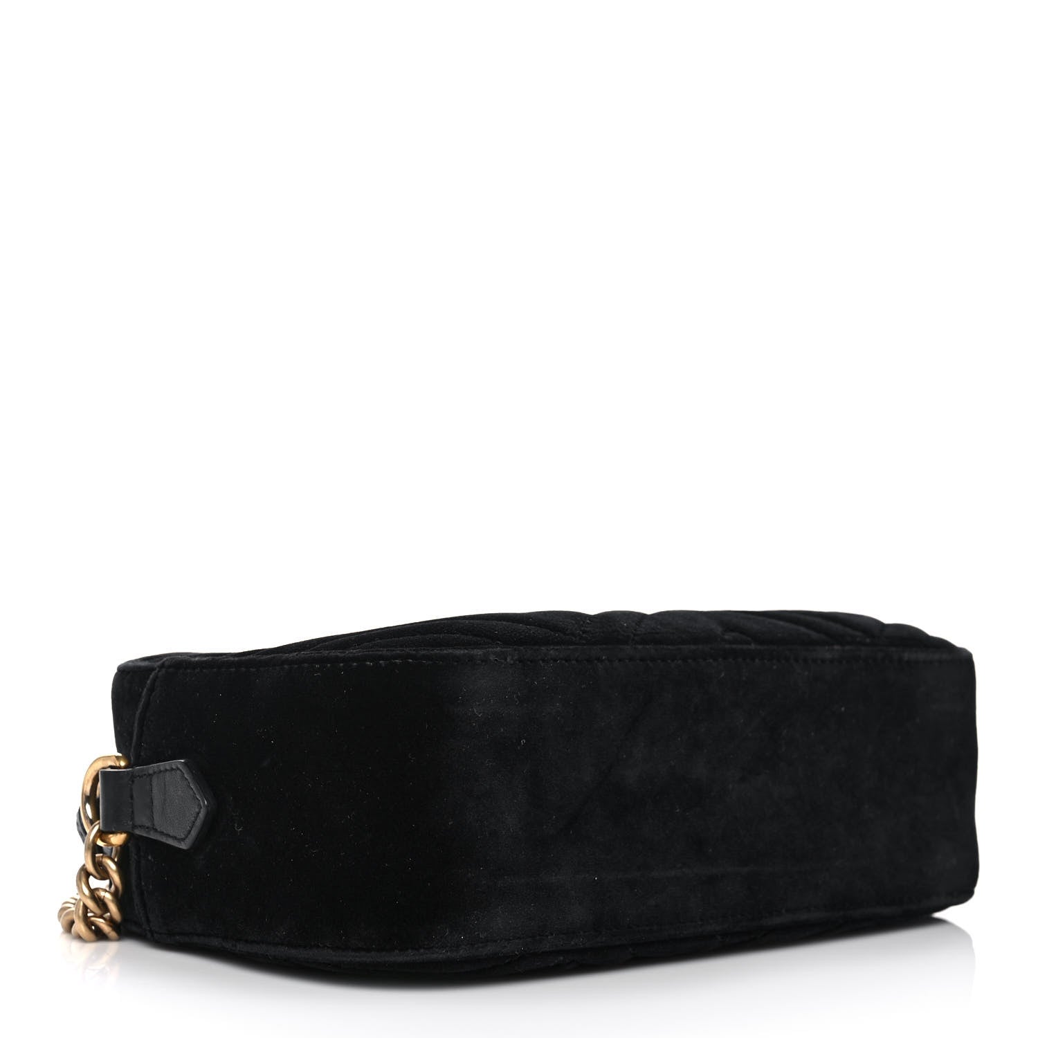 Gucci Velvet Matelasse Small GG Marmont Chain Shoulder Bag Black 4 of 15