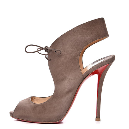 Christian Louboutin Suede Allegra 120 Peep Toe Pump 41 Lichen 1 of 10