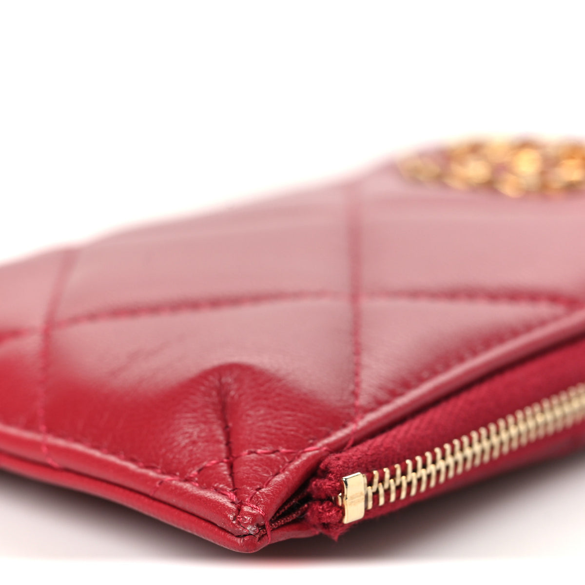 Chanel Lambskin Quilted Chanel 19 Phone and Card Holder Red 10 of 11