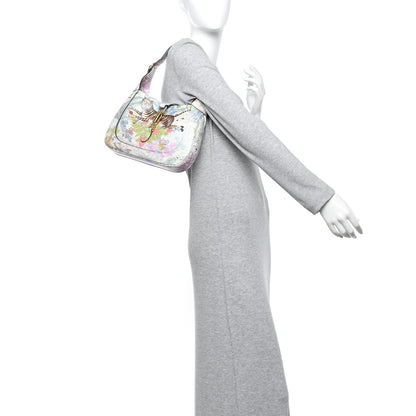 Gucci New Shangai Calfskin Tiger Savanah Small Jackie 1961 Hobo Chalky White Multicolor 2 of 12