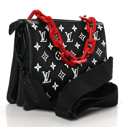 Louis Vuitton Lambskin Embossed Monogram Coussin PM Black White 2 of 8