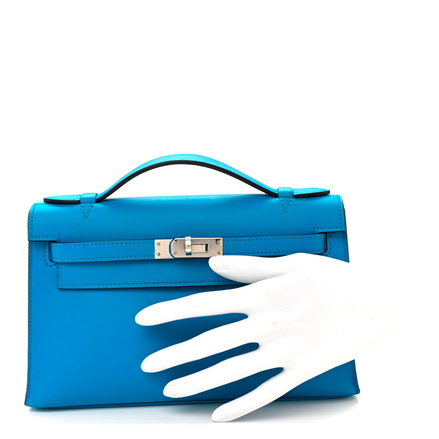 Hermes Swift Kelly Pochette Clutch Bleu Frida 3 of 12