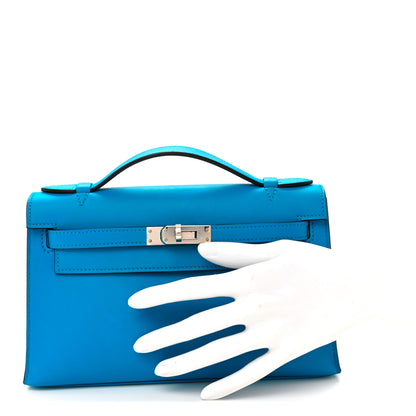 Hermes Swift Kelly Pochette Clutch Bleu Frida 3 of 12