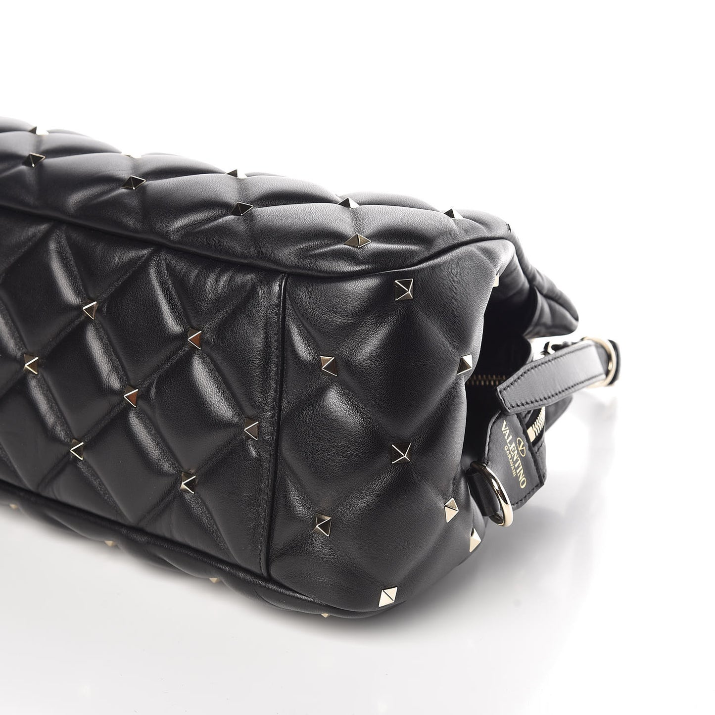 Nappa Candystud Double Handle Shoulder Bag Black