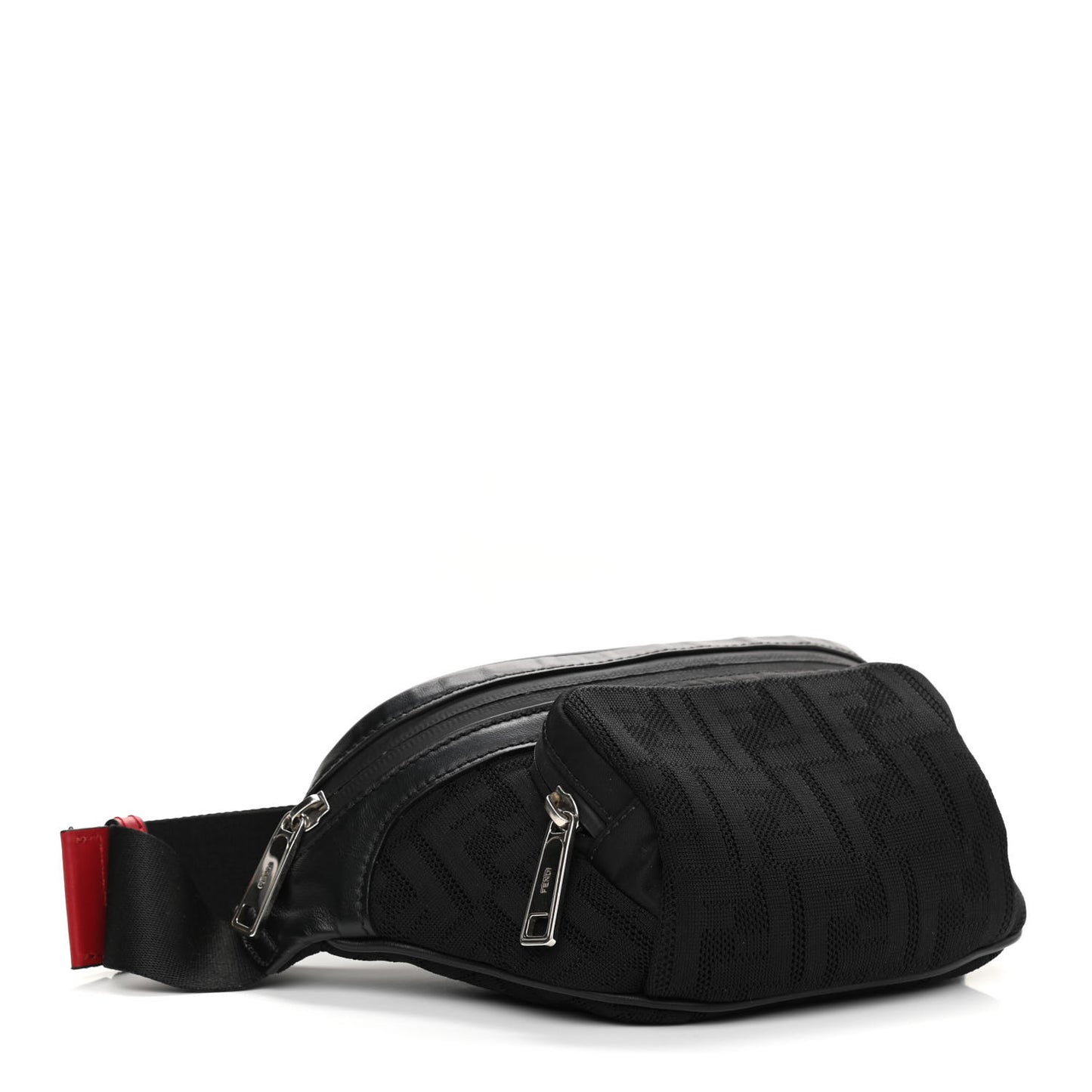 Neoprene Mesh Vitello Grace FF Pocket Belt Bag Black