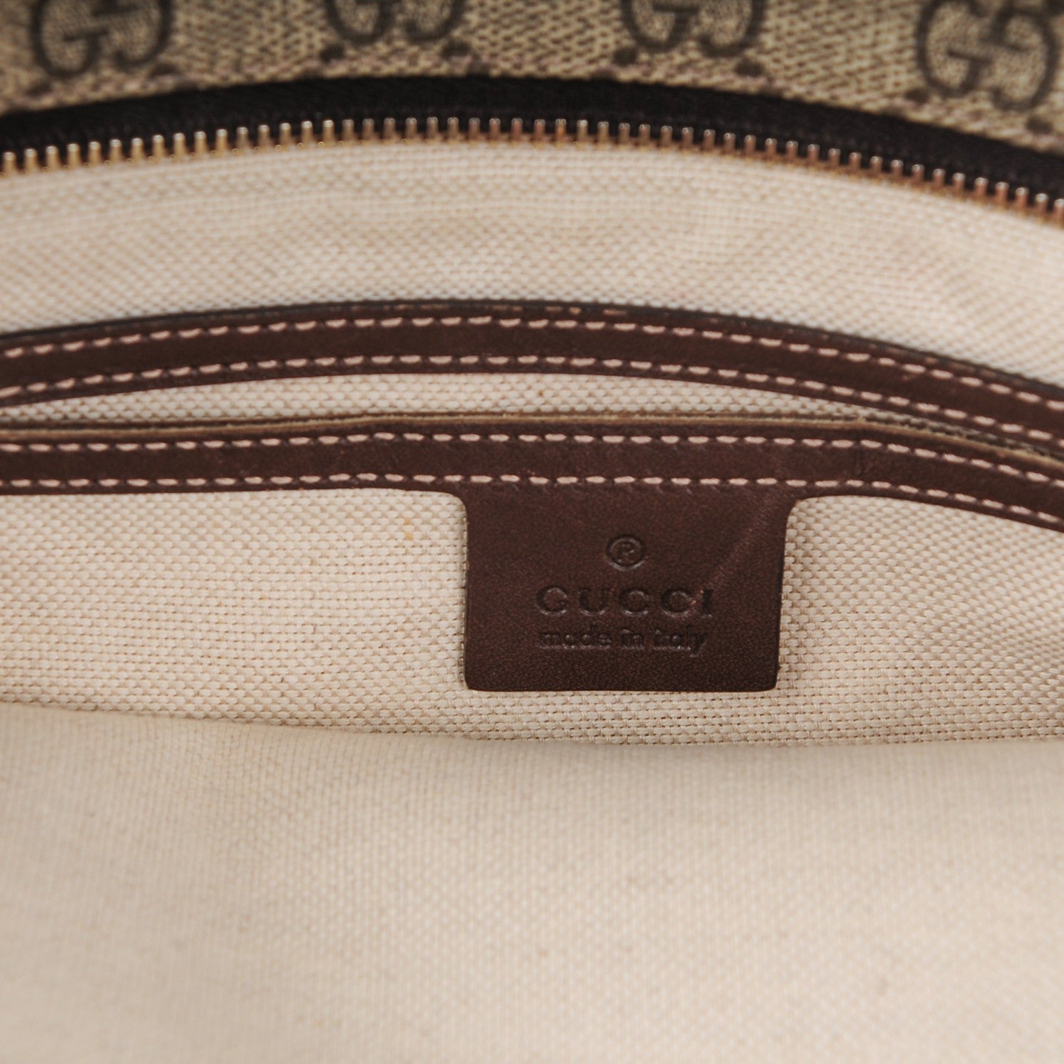 Gucci GG Plus Monogram Large Flat Messenger Bag Beige Brown 6 of 7