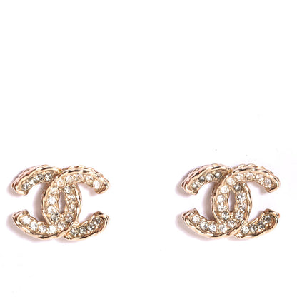 Chanel Crystal CC Earrings Gold 1 of 5