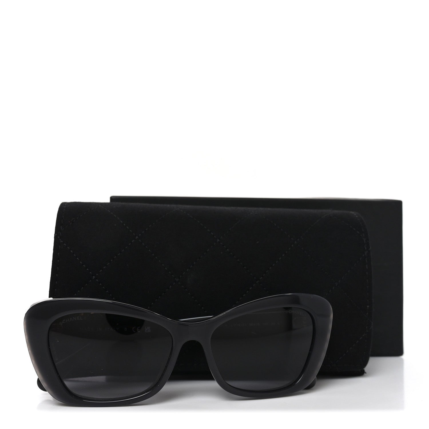 Chanel Acetate Pearl Cat Eye CC Sunglasses 5481-H  Black 7 of 7