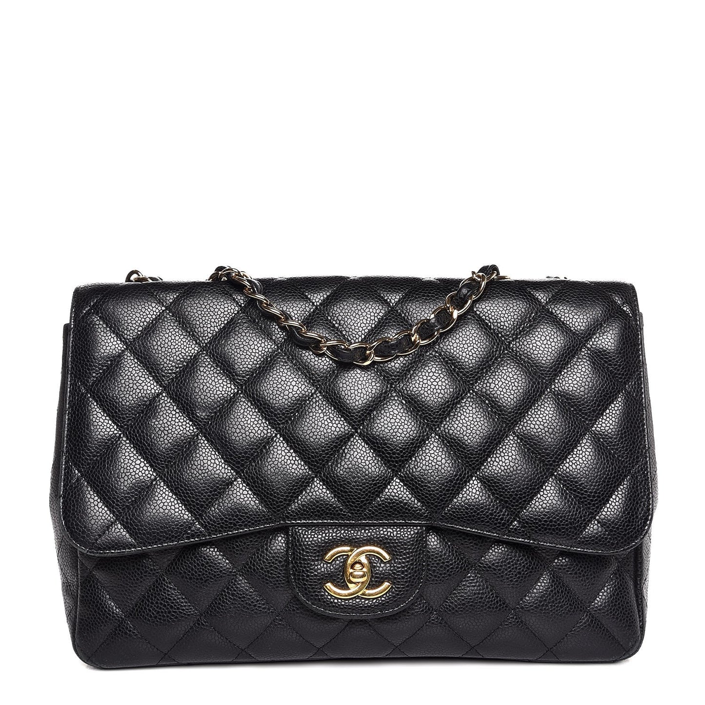 Caviar Quilted Jumbo Single Flap Black