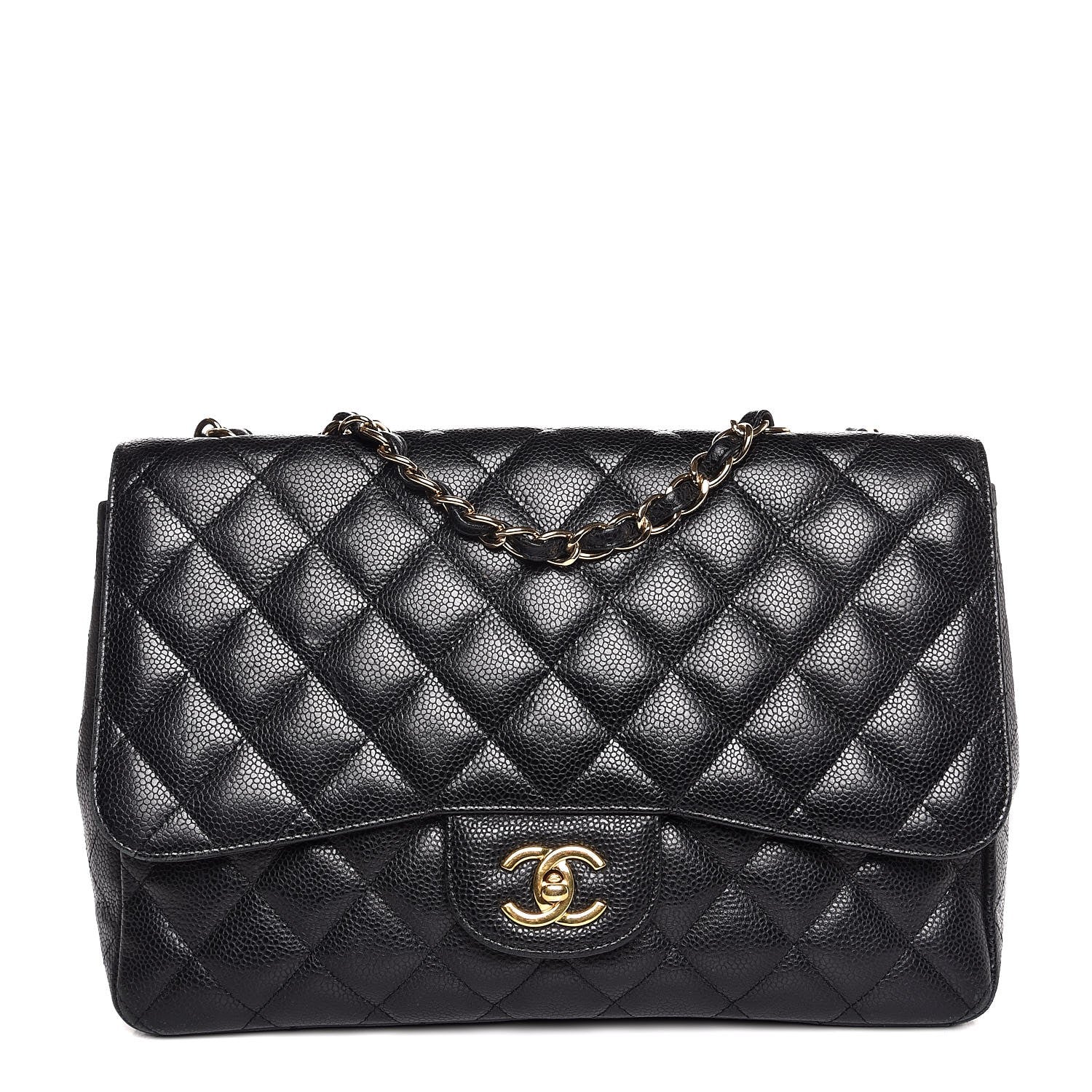 Chanel Caviar Quilted Jumbo Single Flap Black 1 of 14