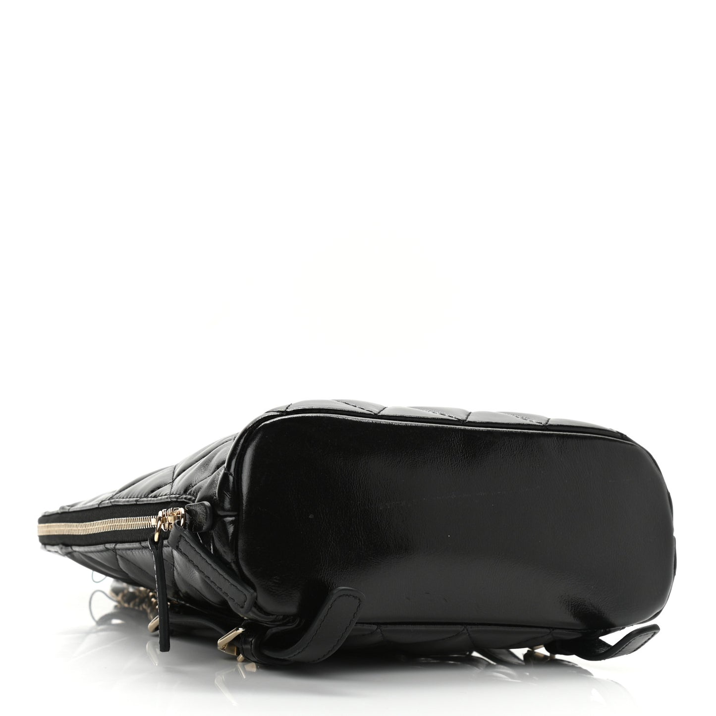 Shiny Calfskin My Pocket Backpack Black