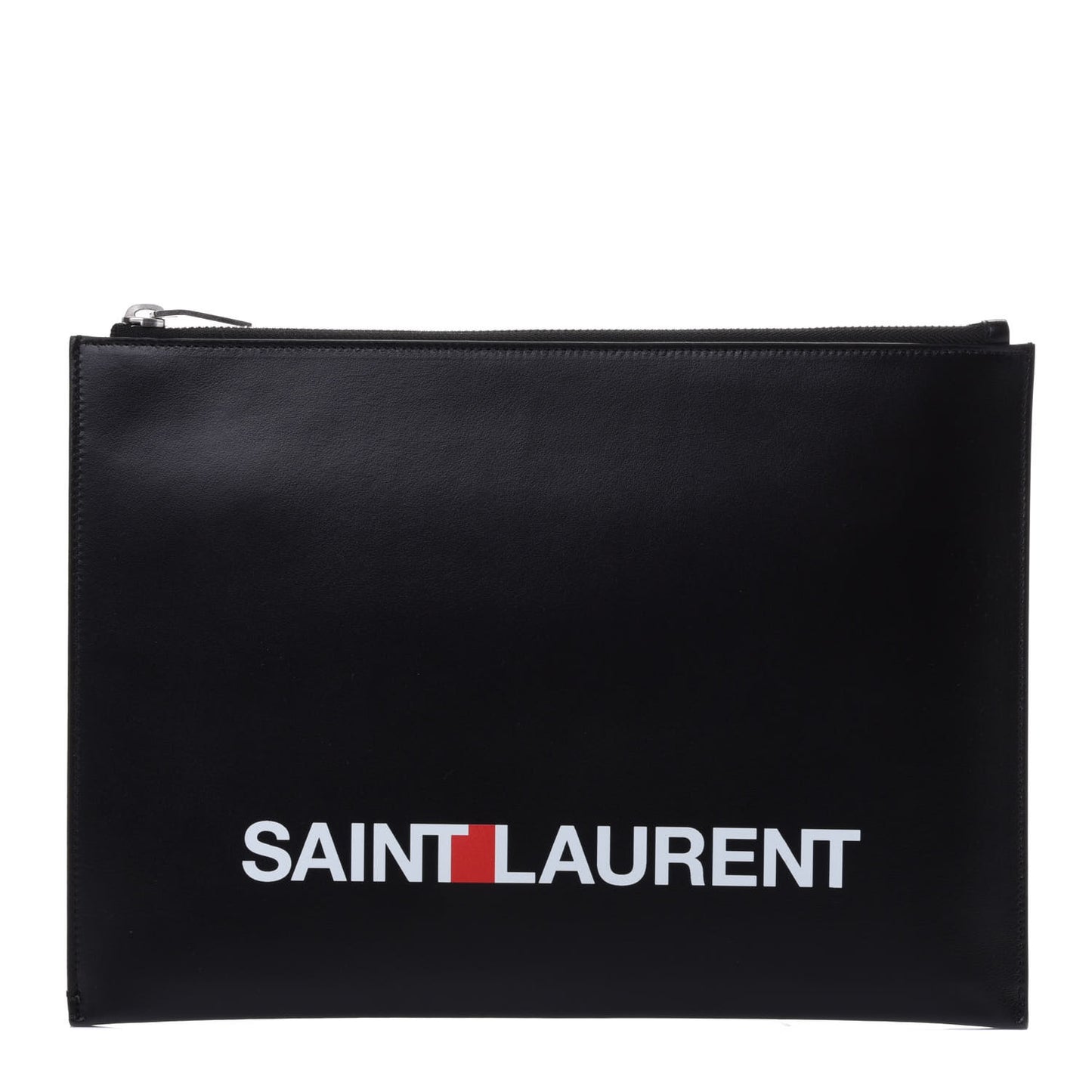 Calfskin Logo Zipped Tablet Pouch Black