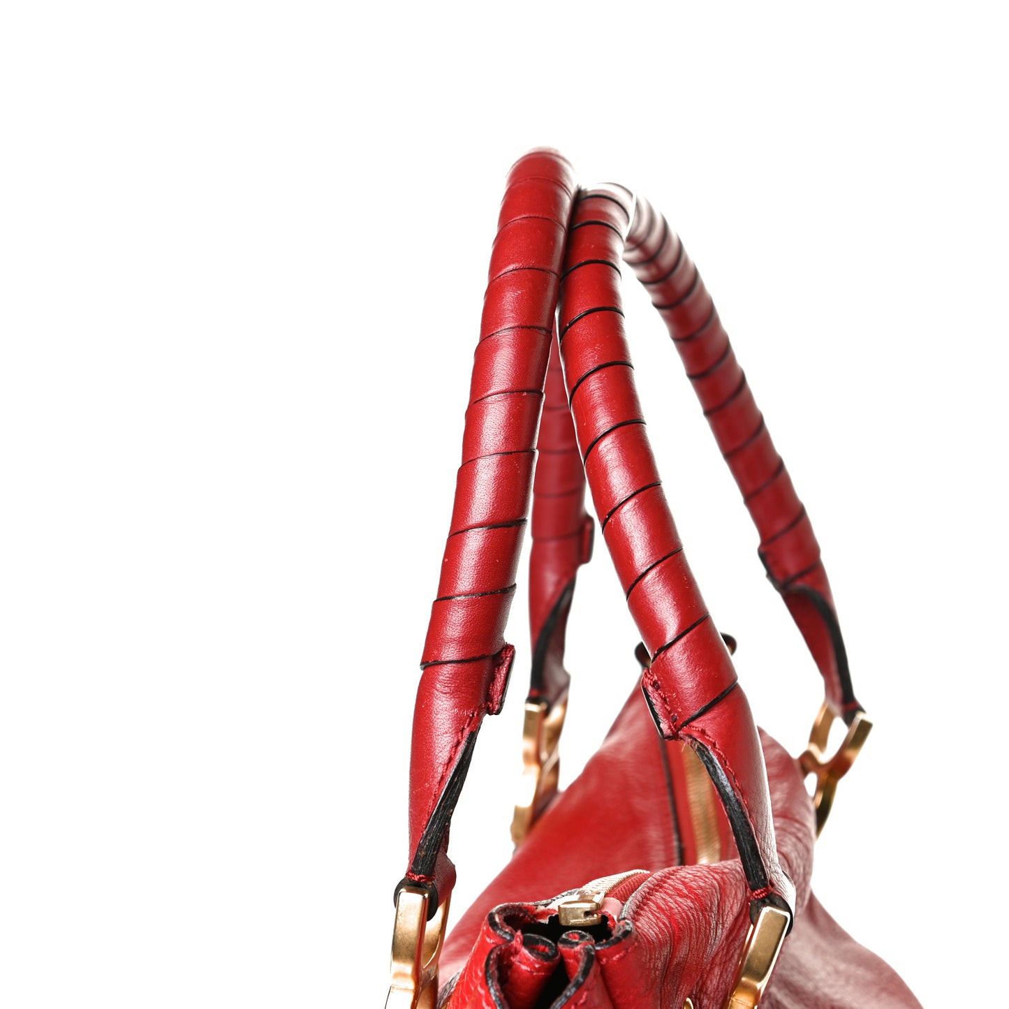 Calfskin Medium Marcie Satchel Peony Red