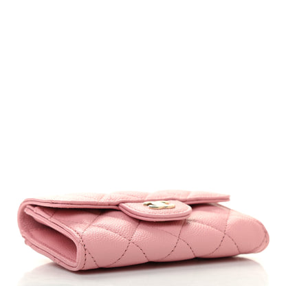 Chanel Caviar Quilted Flap Card Holder Wallet Light Pink 4 of 10