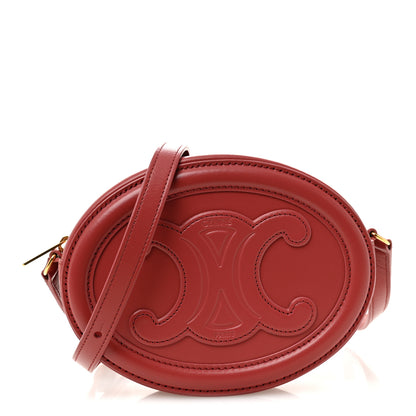 Celine Smooth Calfskin Small Triomphe Oval Crossbody Purse Lipstick 1 of 10