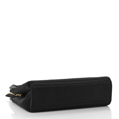 Chanel Satin Camellia Top Handle Bag Black 4 of 13