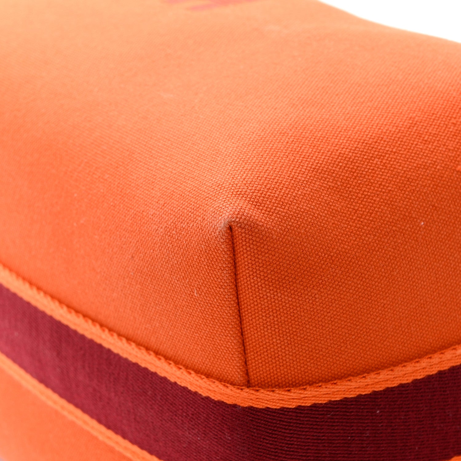 Hermes Canvas Large Bride-A-Brac Pouch Orange Feu Burgundy 10 of 12